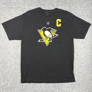 Vintage Pittsburgh Penguins Mario Lemieux 66 NHL Reebok T Shirt Large